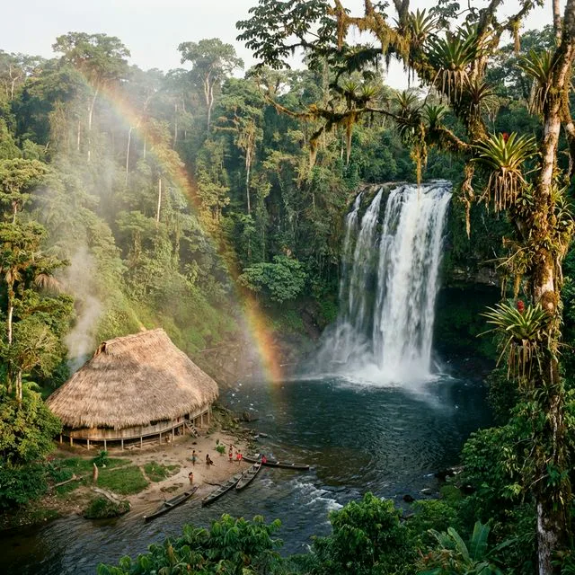 Travel view representing La Chorrera in Amazonas, Colombia