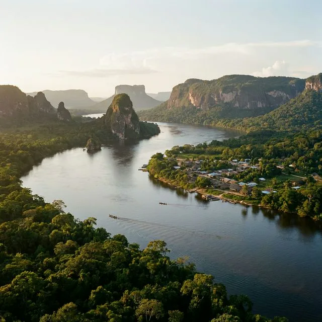 Travel view representing La Pedrera in Amazonas, Colombia