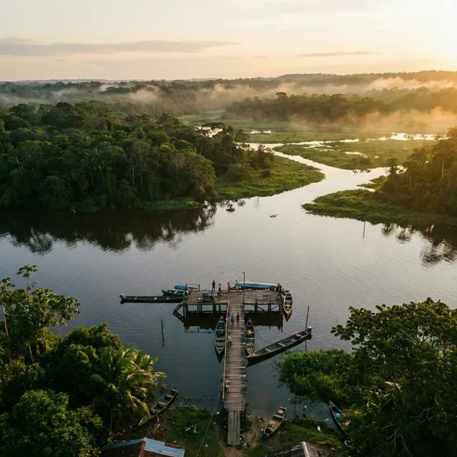 Travel view representing Puerto Arica in Amazonas, Colombia