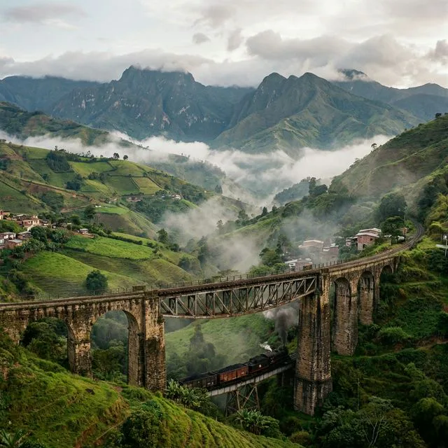 Travel view representing Amagá in Antioquia, Colombia