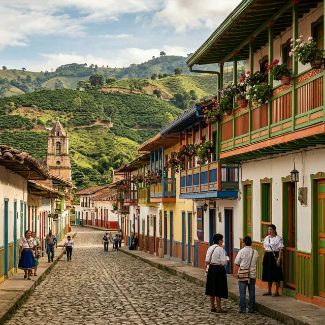 Travel view representing Armenia in Antioquia, Colombia