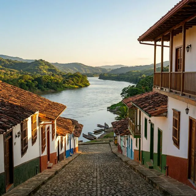 Travel view representing Cáceres in Antioquia, Colombia
