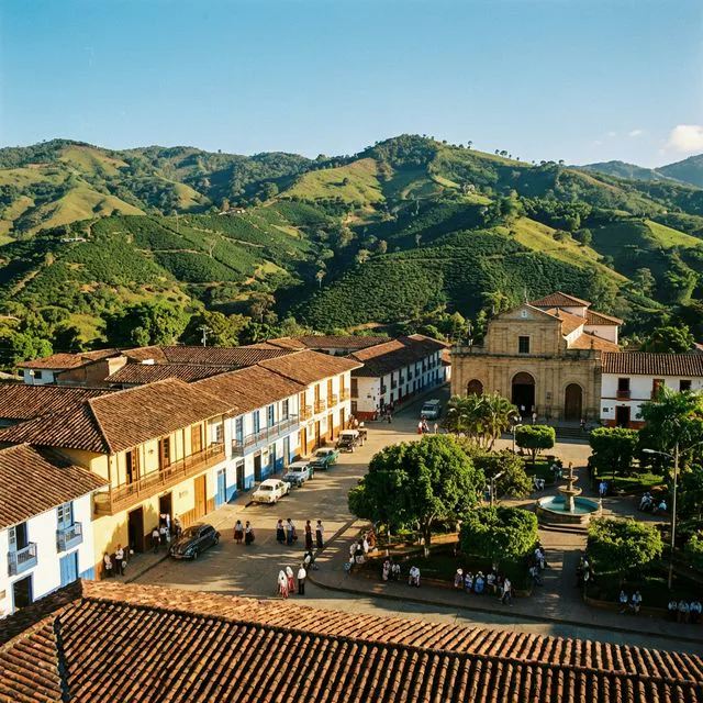 Travel view representing Ciudad Bolívar in Antioquia, Colombia