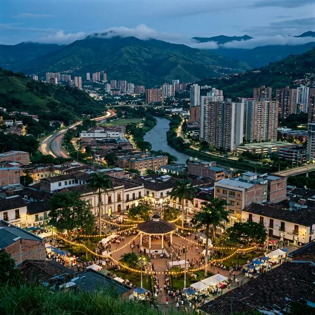 Travel view representing Copacabana in Antioquia, Colombia