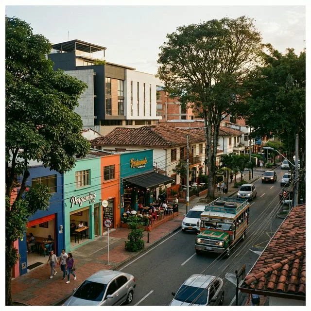 Travel view representing Envigado in Antioquia, Colombia