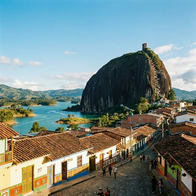 Travel view representing Guatapé in Antioquia, Colombia