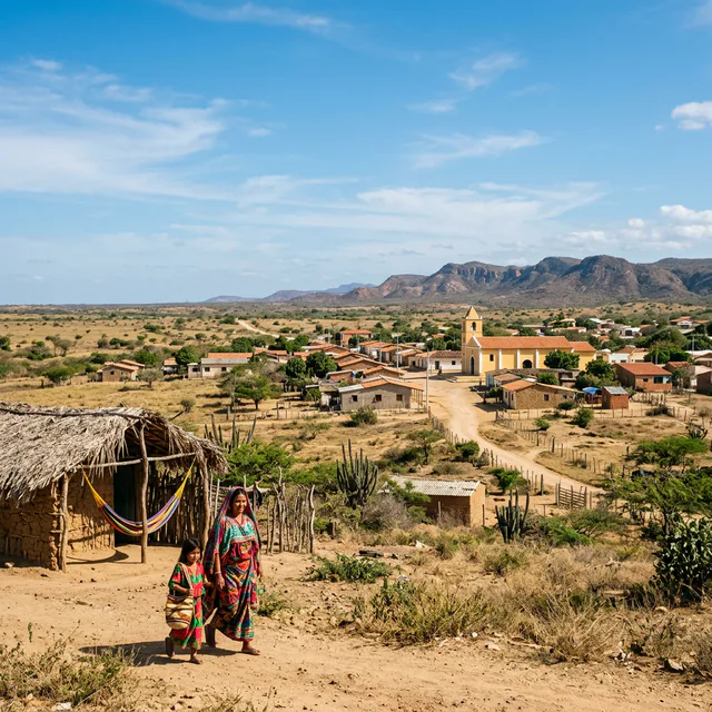 Travel view representing Hatonuevo in La Guajira, Colombia