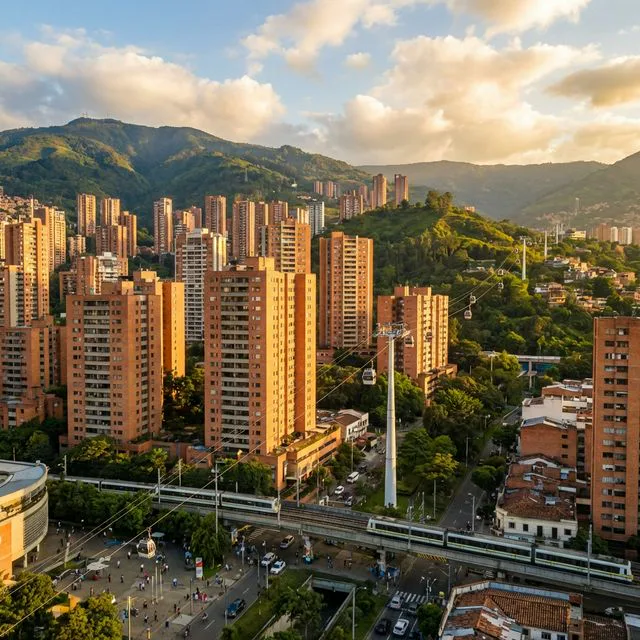 Travel view representing Medellín in Antioquia, Colombia