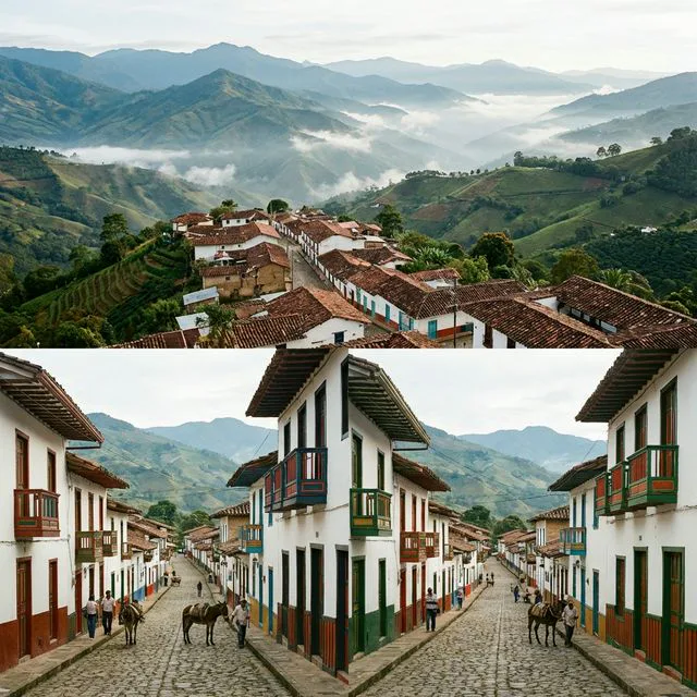 Travel view representing Montebello in Antioquia, Colombia