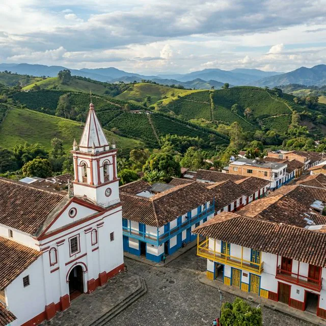Travel view representing Pueblorrico in Antioquia, Colombia