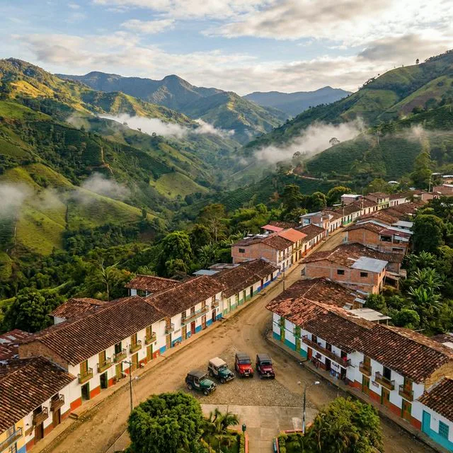 Travel view representing Salgar in Antioquia, Colombia