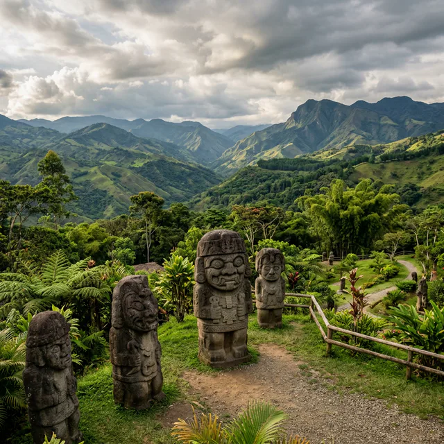 Travel view representing San Agustín in Huila, Colombia