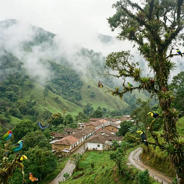Travel view representing San Francisco in Antioquia, Colombia