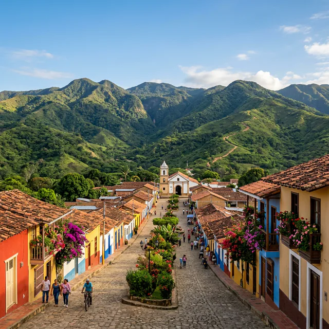 Travel view representing Urumita in La Guajira, Colombia