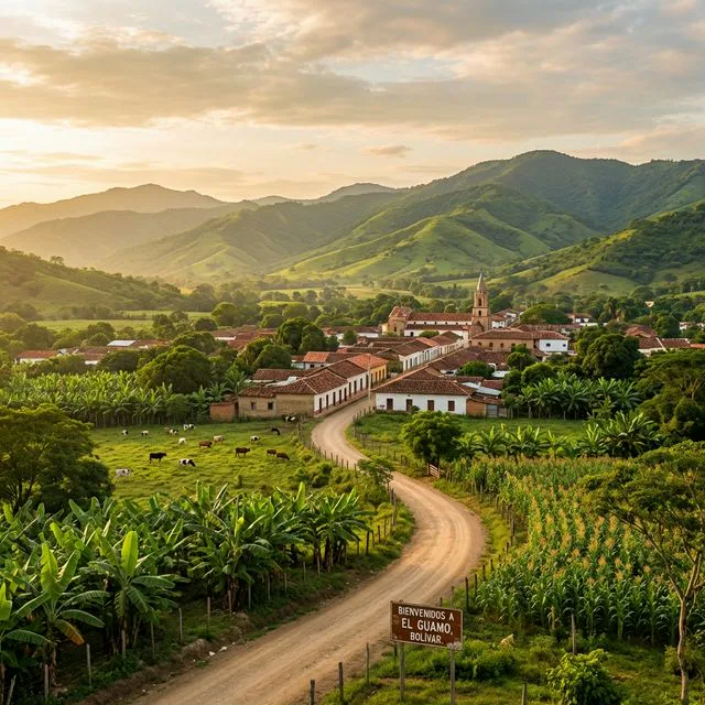 Travel view representing El Guamo in Bolívar, Colombia