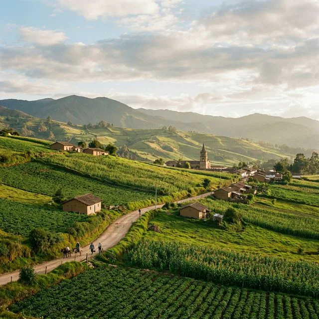 Travel view representing Tibaná in Boyacá, Colombia