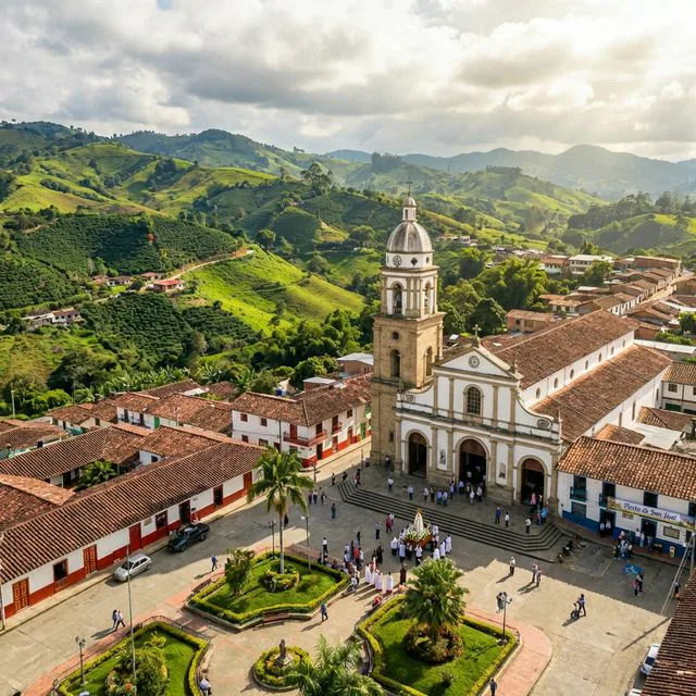 Travel view representing San José in Caldas, Colombia