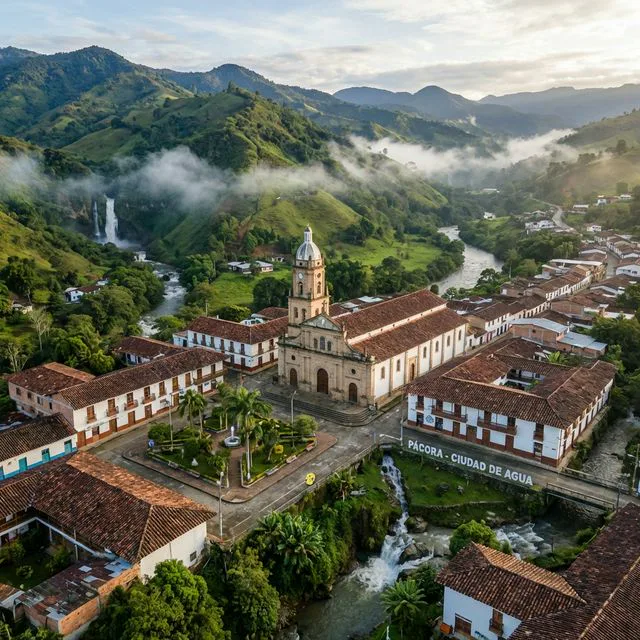 Travel view representing Pácora in Caldas, Colombia
