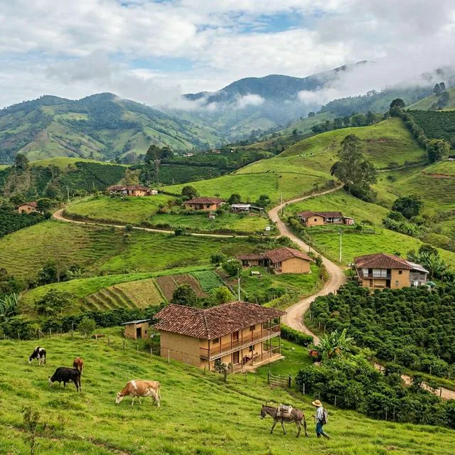 Travel view representing Cajibío in Cauca, Colombia