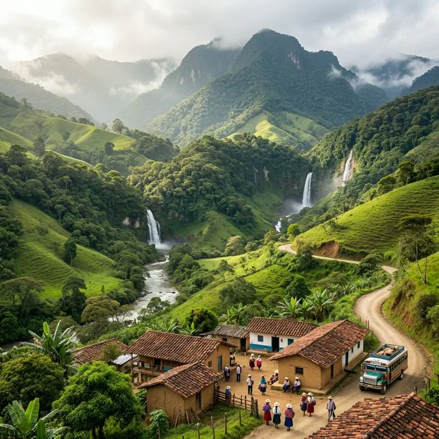 Travel view representing La Vega in Cauca, Colombia