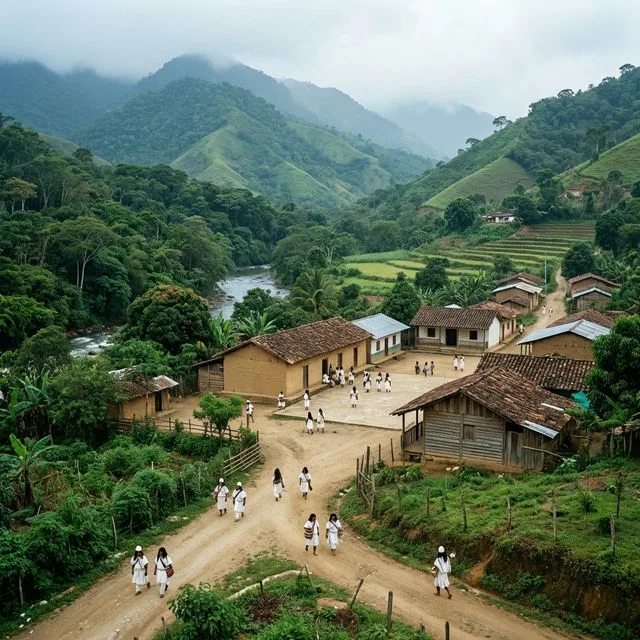 Travel view representing Pueblo Bello in Cesar, Colombia