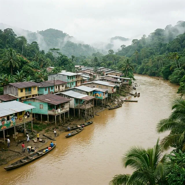 Travel view representing Bagadó in Chocó, Colombia