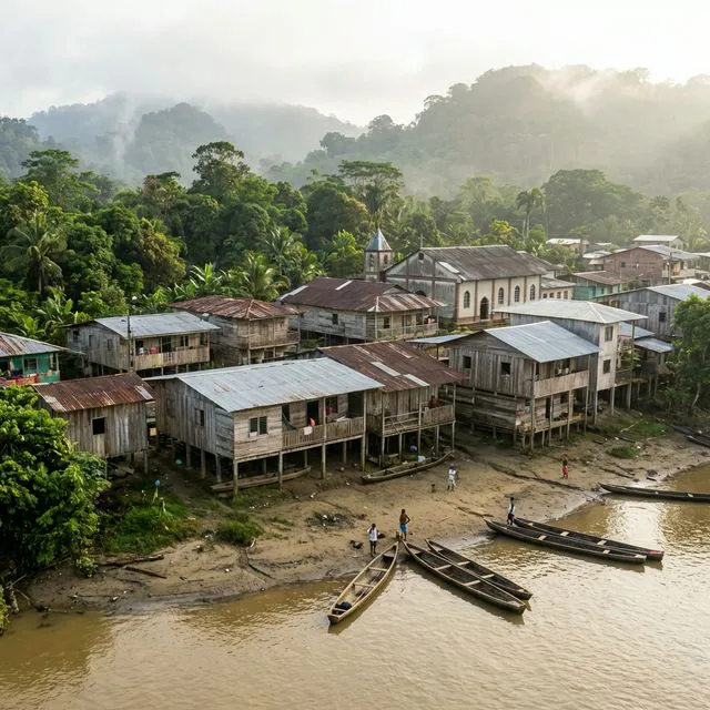 Travel view representing Bojaya in Chocó, Colombia