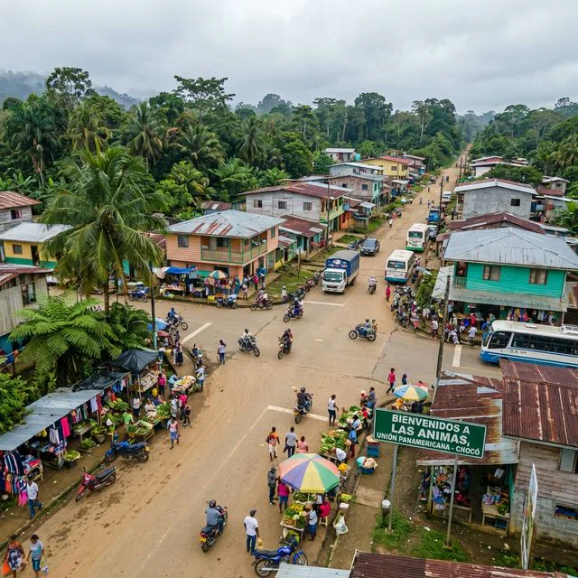 Travel view representing Unión Panamericana in Chocó, Colombia