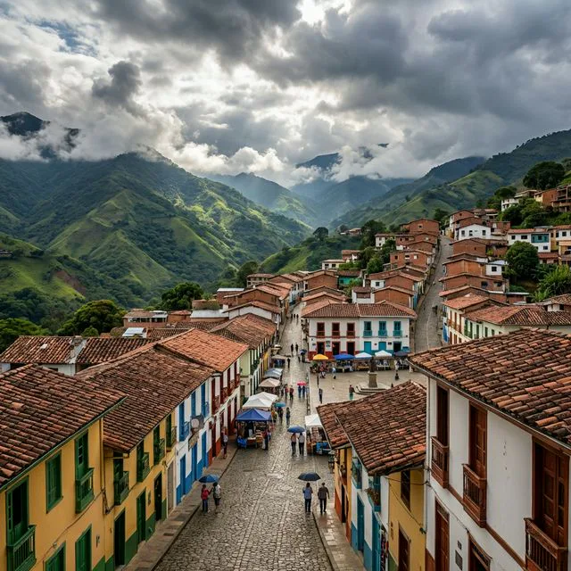 Travel view representing Granada in Cundinamarca, Colombia