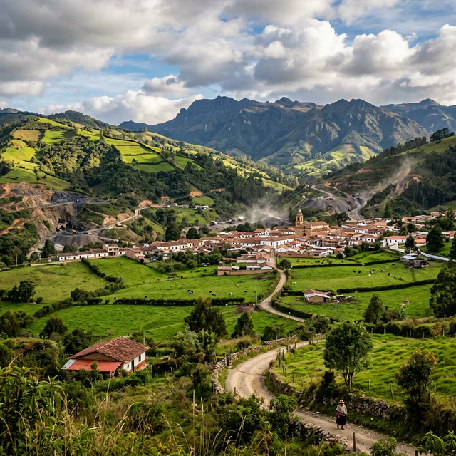 Travel view representing Guachetá in Cundinamarca, Colombia