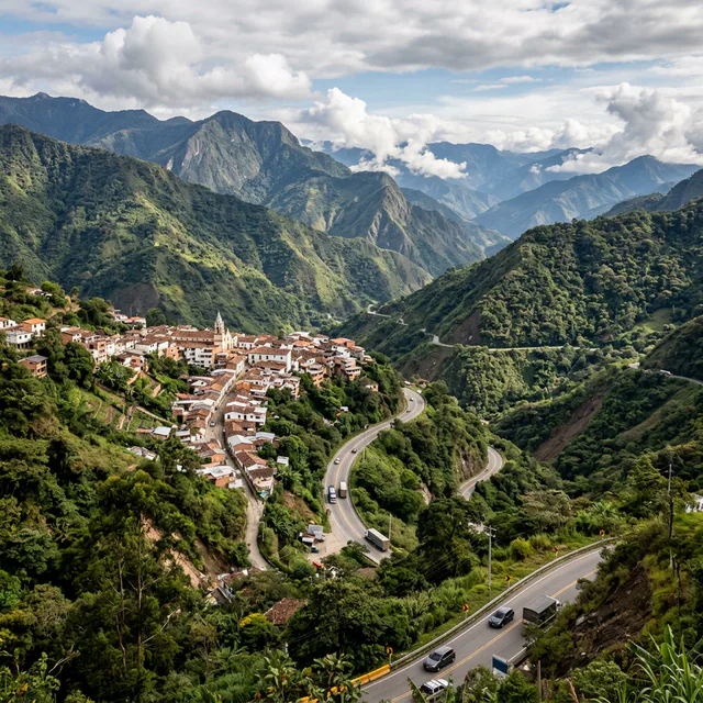 Travel view representing Quetame in Cundinamarca, Colombia