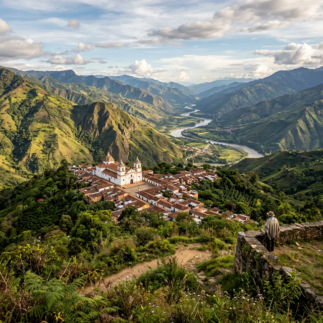 Travel view representing Vianí in Cundinamarca, Colombia