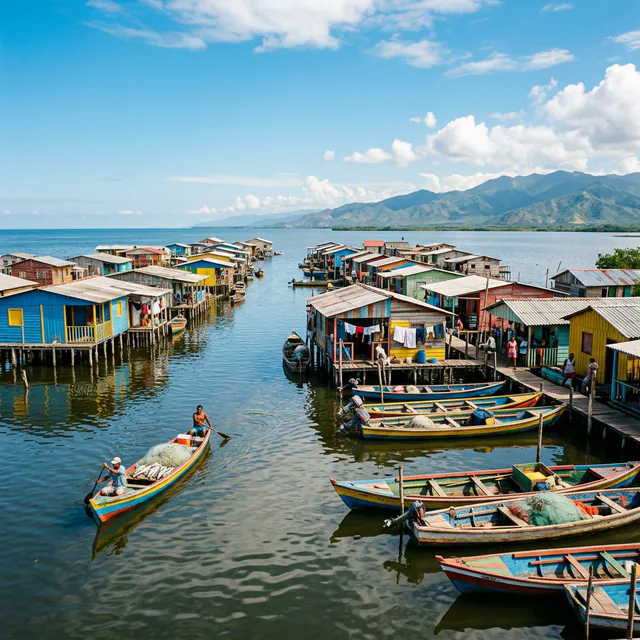 Travel view representing Pueblo Viejo in Magdalena, Colombia