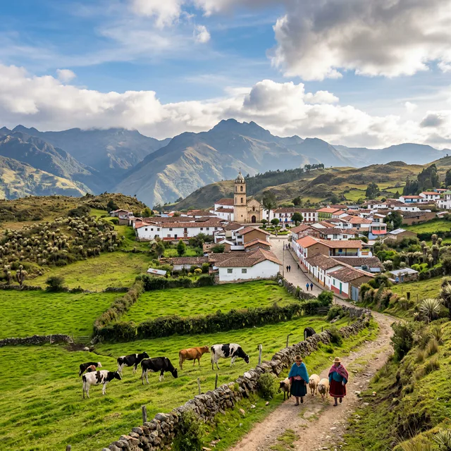 Travel view representing Guachucal in Nariño, Colombia
