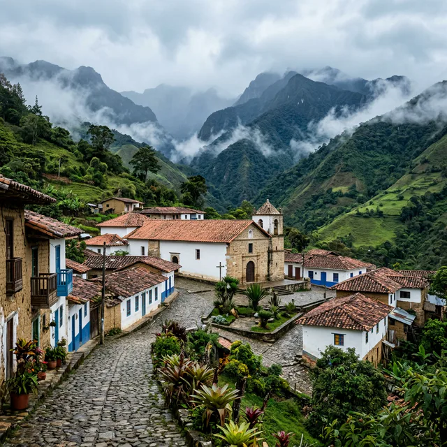 Travel view representing Santa Bárbara in Nariño, Colombia