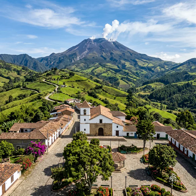 Travel view representing Tangua in Nariño, Colombia