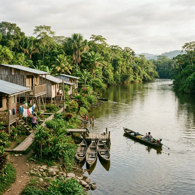 Travel view representing Puerto Caicedo in Putumayo, Colombia