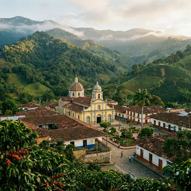Travel view representing Génova in Quindío, Colombia