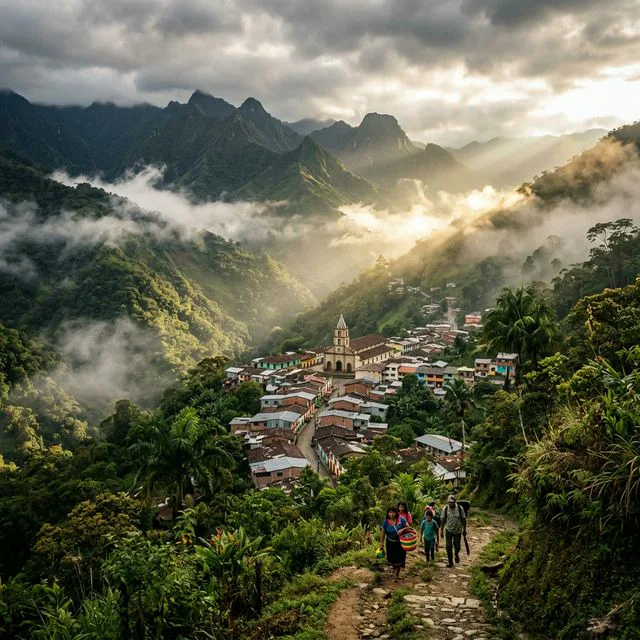 Travel view representing Pueblo Rico in Risaralda, Colombia