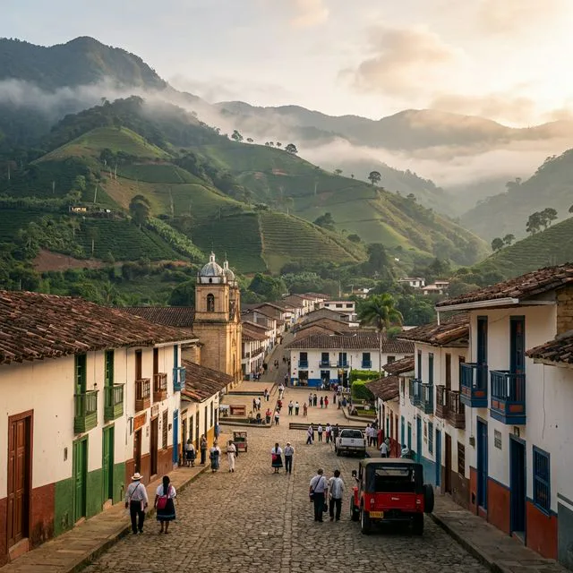 Travel view representing Betulia in Antioquia, Colombia