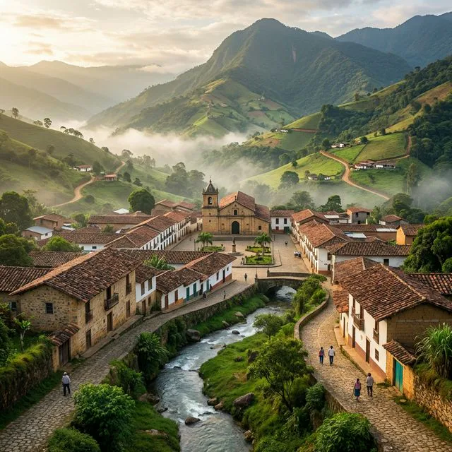 Travel view representing Onzaga in Santander, Colombia