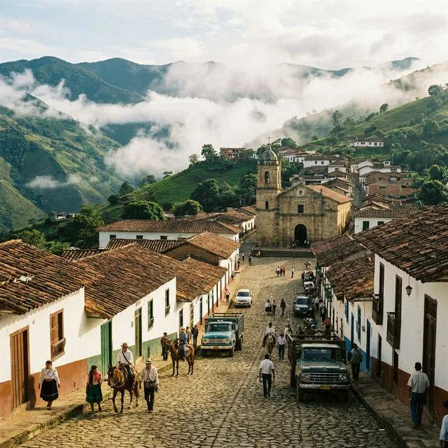 Travel view representing Santa Bárbara in Santander, Colombia