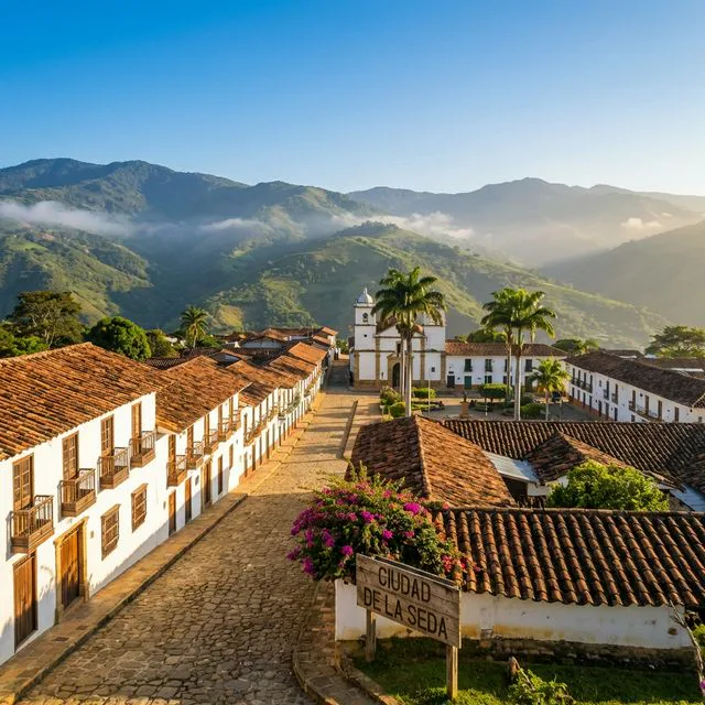 Travel view representing Zapatoca in Santander, Colombia