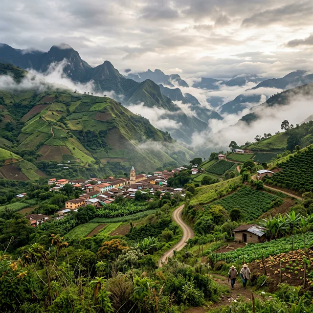 Travel view representing El Dovio in Valle del Cauca, Colombia