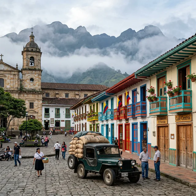 Travel view representing Sevilla in Valle del Cauca, Colombia