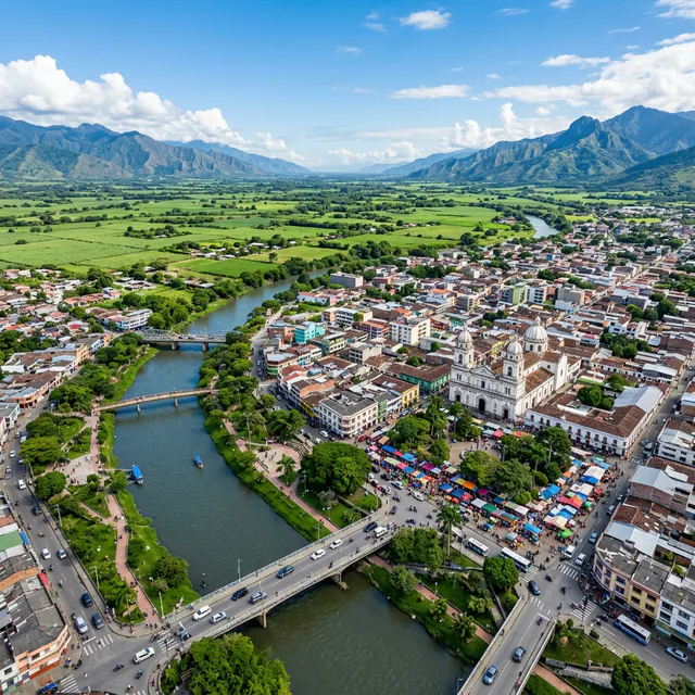 Travel view representing Tuluá in Valle del Cauca, Colombia